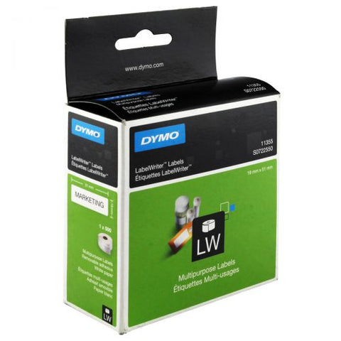 Dymo Label Writer Labels - Multipurpose Labels 19mm X 51mm Qty 500 Permanent Paper Adhesion - EasyPOS