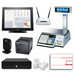 Retail POS System with CAS CL-5200 Label Scale & Posiflex XT-3815 - EasyPOS