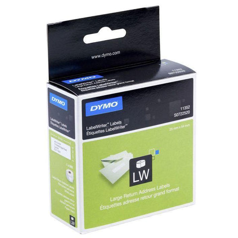 Dymo Label Writer Labels - Return Address Labels 25mm X 54mm Qty 500 Permanent Paper Adhesion - EasyPOS