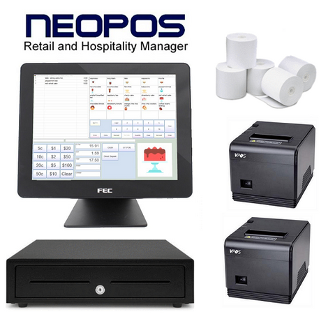 NeoPOS Hospitality POS System with the FEC PP1635 Touch POS Terminal Bundle #23 - EasyPOS
