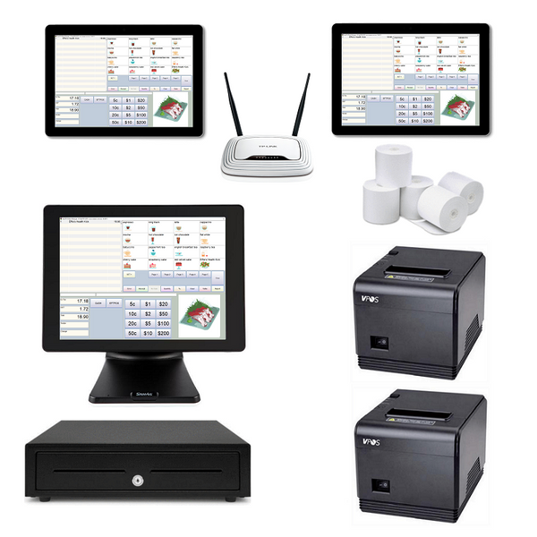 Restaurant POS System with the SAM4S Terminal & two Windows Tablets Bundle #102 - EasyPOS