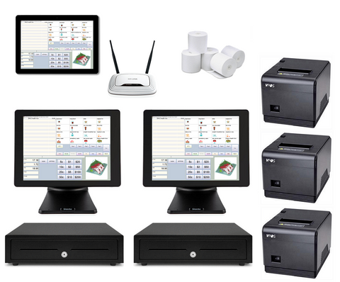 Restaurant POS System with two POS Terminals & one Windows Tablets Bundle #105