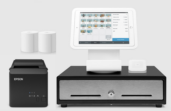 Square POS Hardware with Square Stand, Cash Drawer and USB Printer Bundle S22
